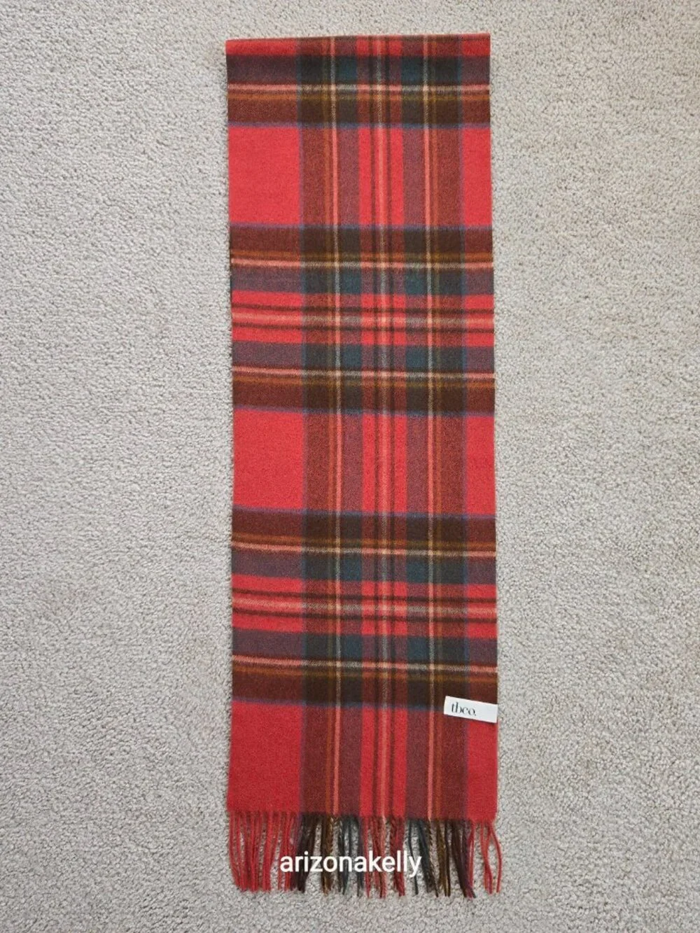 NWOT tbco Red Plaid Scarf Lambswool - Picture 10 of 12